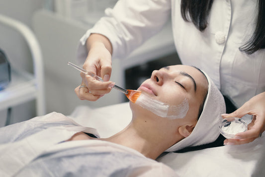a girl mask applying